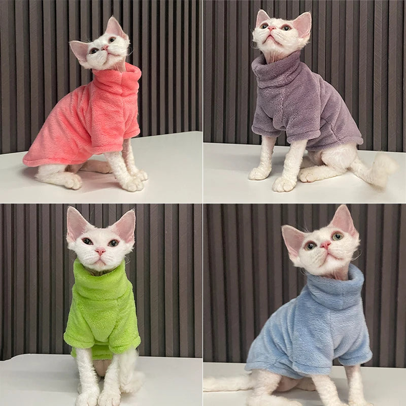 Turtleneck Cat Sweater Coat - Warm and Stylish Sweaters for Cats