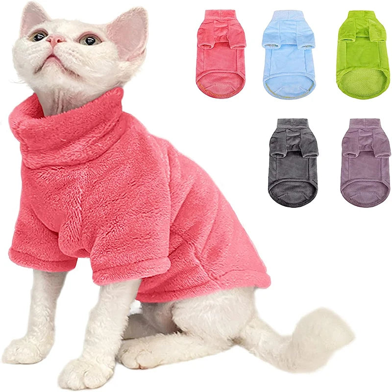 Turtleneck Cat Sweater Coat - Warm and Stylish Sweaters for Cats