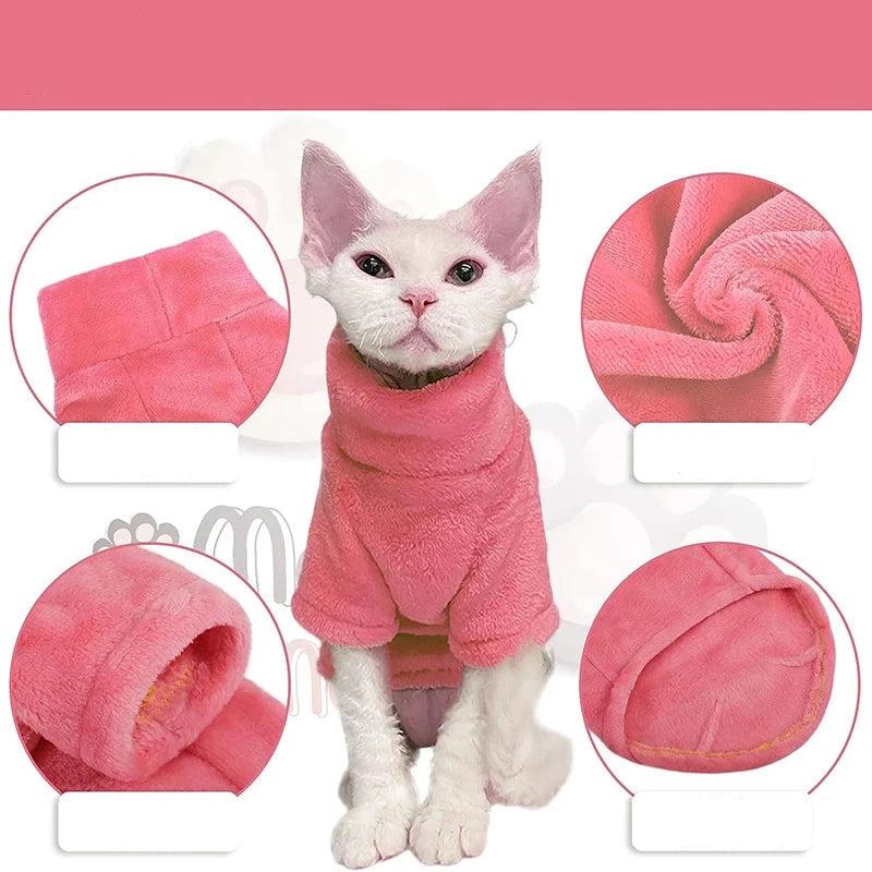 Turtleneck Cat Sweater Coat - Warm and Stylish Sweaters for Cats