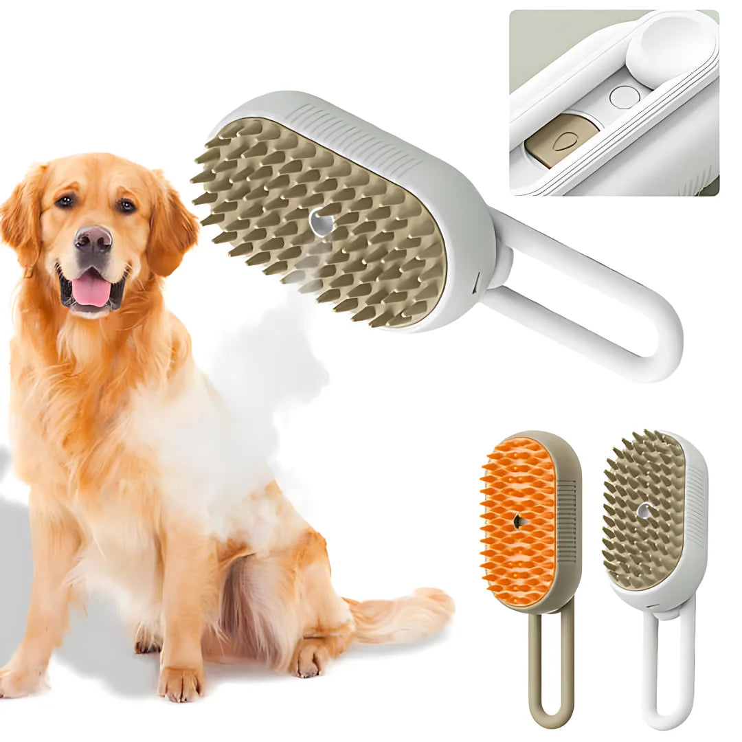 Electric Steam Dog Brush - Effortless Grooming for a Shiny, Healthy Coat